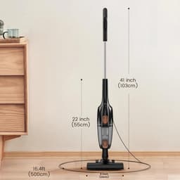 Stofzuiger Stok - Kleine stofzuiger - Snel schoonmaken - Krachtige zuigkracht - 1500 Gram - Zwart — thumbnail 5