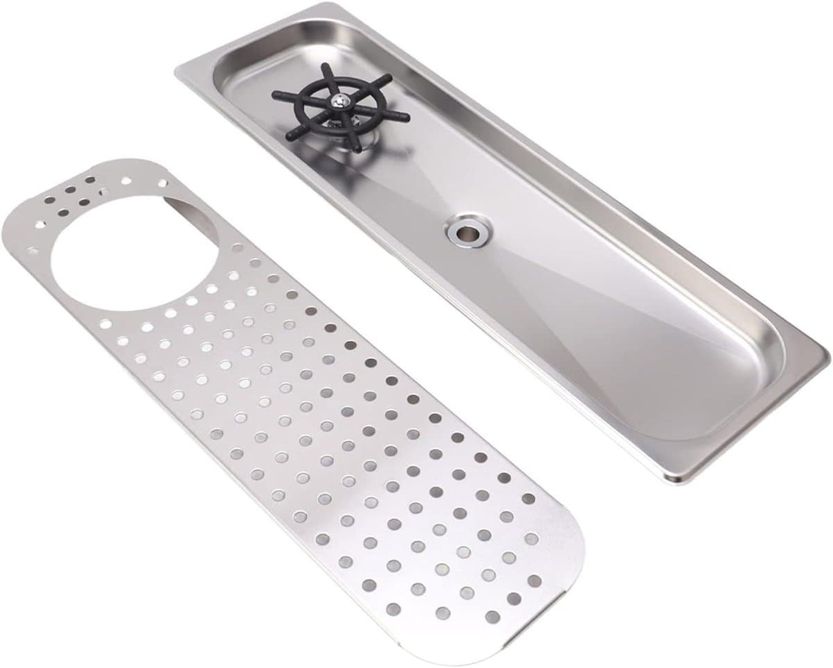 Glazen Spoeler - Bar Accessoire - Snel Glazen Wassen - Hands-free Reiniging - Onderbouw Model - Roestvrij Staal — afbeelding 1