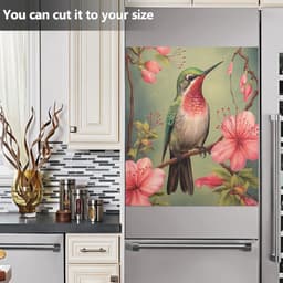 Vaatwasser Magneten Covers - Keuken Decoratie Magneet - Keuken Opfrissen - Dubbele Functie - 23x26 inch - Vogel met Roze Bloemen — thumbnail 3