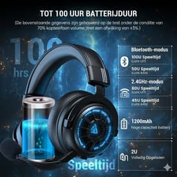Gaming Headset Draadloos 7.1 Surround Sound – PS5 PC Xbox Switch - Met Microfoon – 100u Batterij – EKSA StarEngine Pro — thumbnail 4