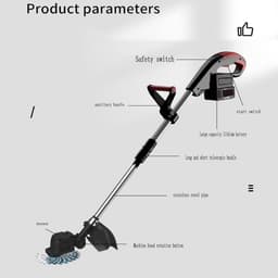 Elektrische Grasmaaier - Draagbaar Tuingereedschap - Gazon Onderhoud - Lichtgewicht 1.8kg - 90-130 cm - Zwart — thumbnail 5