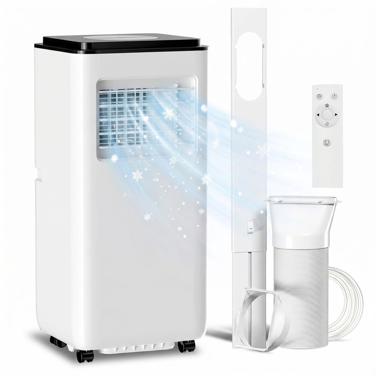 Sogiol - Mobiele Airco - Draagbare Airconditioner - 5-in-1 Koelen ontvochtigen ventilator automatisch en slaapstand - 10000 BTU - voor 35 m² - met Afstandsbediening - Wit — afbeelding 1