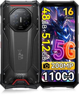 DOOGEE S300 PRO Robuuste smartphone 5G - 6.78 inch FHD+ 120Hz - 48GB RAM - 512GB ROM - 11000mAh 66W - Android 16 - 200MP+36MP Camera - Outdoor Smartphone IP68/IP69K - Dual Sim Telefoon - NFC GPS - Zwart — thumbnail 1