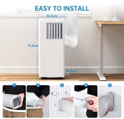 DIMICO - Mobiele Airco 9000 BTU - Verrijdbare Airconditioner met Slang en Afstandsbediening - 3 in 1 - Voor 25m2 tot 75m3 — thumbnail 4