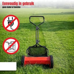 VIN® Grasmaaier Handmatig – Grastrimmer Met 21 Liter Opvangbak – Handmaaier Met 5 Messen – Kooimesmaaier 35 Cm Breed — thumbnail 5
