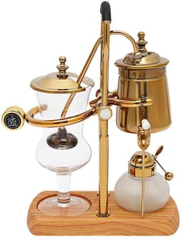 Cellista Sifon Koffiemaker 400ml - Vacuüm Koffiezetter - Belgische Koffiemaker - Gravity Brewer - Vintage Koffieset Goud - Retro — thumbnail 1