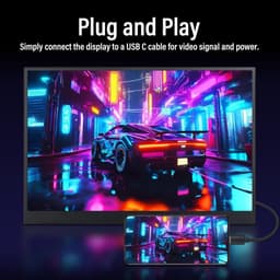 Draagbare Monitor - Externe Display Secundair Scherm - Productiviteit Verhogend - Full HD Anti-reflectie - 156 Inch - Zwart — thumbnail 5