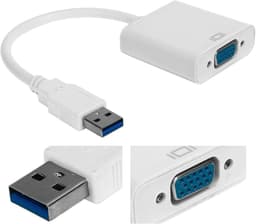 USB naar VGA Adapter - Externe Videokaart - Extra Scherm - Geen Externe Voeding - 1920x1080 Resolutie - Wit — thumbnail 2