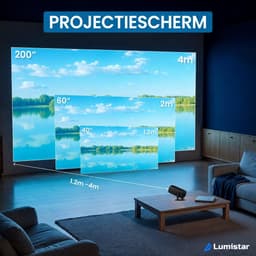 Lumistar® Pro Mini Beamer - Alles-in-één Smart TV Projector - 2025 model - Android 11.0 & iOS - WiFi 6 & Bluetooth 5.2 - 4k Ondersteuning - Beamer - Inclusief Hdmi kabel - Home Cinema - Zwart — thumbnail 3