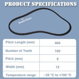 Dailygoods - Aandrijfriem voor Grasmaaier Stiga Park 95 Combi Deck - 800 mm Omtrek — thumbnail 5