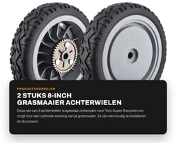 Dailygoods- Grasmaaier Achterwiel 8 Inch - 2 Stuks - Vervangt OEM 107-3709 - Geschikt voor Toro Modellen - Naaf 1/2" - Tandwiel 42 Tanden - Grasmaaierwiel — thumbnail 1