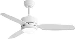 Plafondventilator Met Lamp - 3 ABS Bladen - Ø 46 inch - Dimbare lamp met 3 lichtstanden - 6 standen voor de windkracht - Met Afstandsbediening - LED's Light - Wit — thumbnail 1
