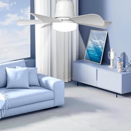 Plafondventilator E27 met Verlichting – Ventilatorlamp met Afstandsbediening – Compact & Stil – LED Lamp met Koelfunctie voor Slaapkamer & Woonkamer — thumbnail 4