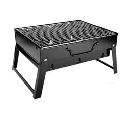 Draagbare houtskoolbarbecue — Geschikt voor 5–7 personen — Middelgroot — Opvouwbaar — Gemakkelijk mee te nemen — Ideaal voor picknicks, op reis, op het terras of bij het kamperen in de tuin — 43 x 29 x 23 cm — thumbnail 1