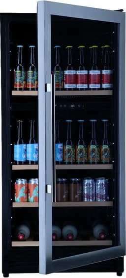 Bierkoelkast Bamberg - glazen deur met RVS rand - 192 flessen - Koelkast horeca - Bier koelkast voor Thuis - Flessenkoelkast- Drank koelkast - Bierkast — thumbnail 3