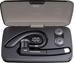 Otiume - Draadloze Bluetooth Headset – Noise Canceling – Incl. Oplaadkoffer - 32 uur Beltijd - Waterproof - Handsfree - Zwart Zilver — thumbnail 2
