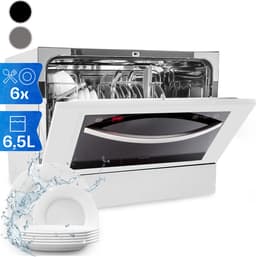Klarstein mini-vaatwasser voor 6 couverts, stille UV-vaatwasser, compact met 7 wasprogramma's, kleine tafelvaatwasser voor thuis, kantoor, camping, mini-vaatwasser met wateraansluiting — thumbnail 1