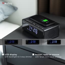 Wekkerradio DAB - Audizio Cuneo - Bluetooth wekkerradio met draadloze oplader — thumbnail 3