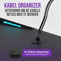 Avalo Gaming Bureau - 120x60x73 CM - Game Desk Met LED Verlichting - Gaming Desk - Tafel - Zwart — thumbnail 4