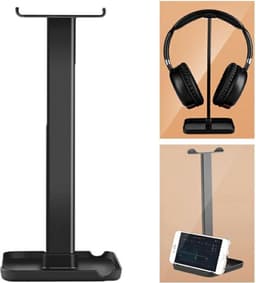 Universele Koptelefoon Standaard - Headset Stand - Hoofdtelefoon Houder Voor Op Je Bureau - Standaard - Headphone Stand - Zwart — thumbnail 2
