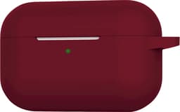 Hoesje - Geschikt voor Apple AirPods 3 - met Clip - Siliconen Hoes - Silicone Case Cover - Donkerrood — thumbnail 3
