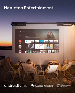 draagbare projector WiFi Bluetooth Android TV 11.0 - 400 ISO lumen - 4K autofocus - objectvermijding - schermaanpassing Mini Beamer — thumbnail 3