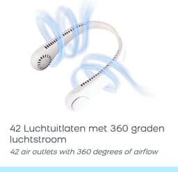 Orange Care, Draagbare Nekventilator – 3 Snelheden – Nek Koeler, Halsventilator, Gezichtsventilator, Mini Ventilator - Wit – 3W – USB Oplaadbaar — thumbnail 3