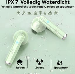 Draadloze Oortjes met LED Display - Bluetooth 5.3 - Groen - Volledig Draadloos - Oordoppen met Microfoon - Oordopjes Bluetooth - Earbuds — thumbnail 2
