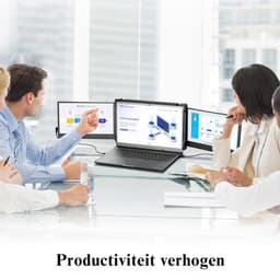 Aurixi® Krachtige en Professionele Portable Monitor Pro 2024 - Full HD - 13” / 16.5” Tri-Screen - Laptop Scherm Uitbreider - Inclusief Beschermhoes en Kabels - Zwart -23cm x 33cm - 3cm — thumbnail 3