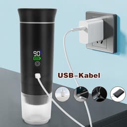 Zyrex® Draagbare Koffiemachine - Blender To Go - Draagbare Blender - Zwart - 9cm x 9cm x 21cm — thumbnail 3