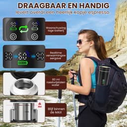 Zyrex® Draagbare Koffiemachine - Blender To Go - Draagbare Blender - Zwart - 9cm x 9cm x 21cm — thumbnail 4