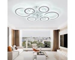 Ronde LED Plafondventilator met Verlichting en Afstandsbediening - Dimbare Woonkamerlamp