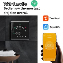 NBAP® Thermostaat voor cv - Draadloos met Wifi - Met App - Zwart — thumbnail 2