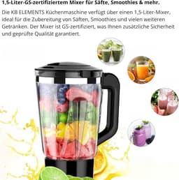 Krachtige 3-in-1 Keukenmachine met 2000W, Kneedfunctie, Pastamaker en 1.5L Mixer — thumbnail 5