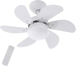 Glitzerlife - Plafond ventilator met verlichting - Ventilator lamp plafond - stille plafondventilator - stil met afstandsbediening en timer - Ø75cm - wit - plafondlampen met ventilator voor woonkamer en slaapkamer — thumbnail 1