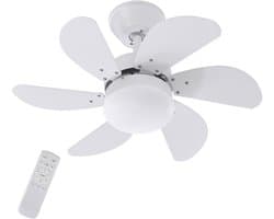 Glitzerlife - Plafond ventilator met verlichting - Ventilator lamp plafond - stille plafondventilator - stil met afstandsbediening en timer - Ø75cm - wit - plafondlampen met ventilator voor woonkamer en slaapkamer