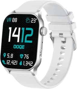 OOQE WATCH PRO 8 - Smartwatch Heren en Dames | Geschikt voor iOS en Android | AMOLED | Notificaties | Gezondheidsanalyse | Sportanalyse | GPS Koppeling | Bellen | Muziek/Audio Luisteren | Ergonomisch | Nederlandstalig | Wit — thumbnail 1