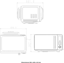 Magnetron – Microgolfoven – Combimagnetron – Mini-oven – Keukenoven – 26 Liter Inhoud – 900 Watt Vermogen – Convectie- en Grillfunctie – 20 Kookprogramma's — thumbnail 2