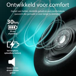 PHILIPS SHC5200M2/12 - Draadloze TV Headphones met 30 uur afspeeltijd, 30 m bereik, digitale 2,4G-verbinding, Over-Ear Comfort Fit, vervangbare batterij, helder digitaal geluid – Zwart — thumbnail 5
