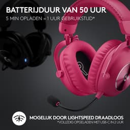 Logitech G PRO X 2 Lightspeed - Draadloze Gaming Headset - PC, PlayStation - Magenta — thumbnail 3