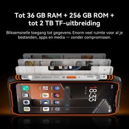 Blackview XPLORE X1 - Robuuste Smartphone - 5G - 36GB RAM - 256GB ROM - 108MP Camera - 6.78 inch 120Hz - 10000mAh - Robuuste Telefoon - Android 15 - NFC - GPS - Zwart — thumbnail 2