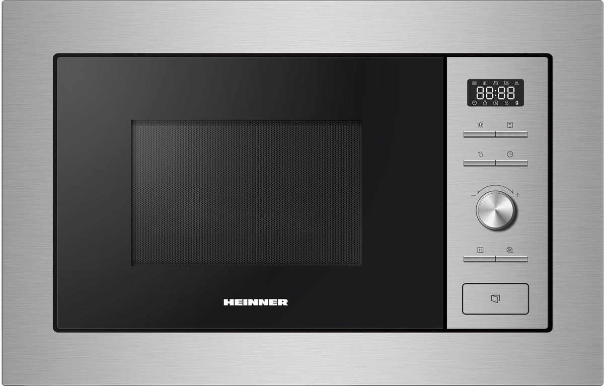 Heinner Inbouw Magnetron – 28 L – 900 W – 1000 W Grill – 5 Vermogensniveaus – Ontdooifunctie – 21 Automatische Programma’s – Digitale Bediening – RVS — afbeelding 1