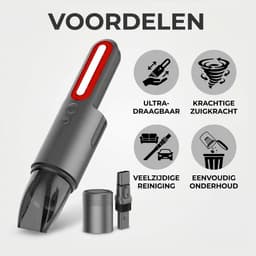 Somstyle Auto Stofzuiger - Kruimeldief Draadloos - 6000Pa Zuigkracht - Handstofzuiger Oplaadbaar - Kruimelzuiger - Grijs — thumbnail 2