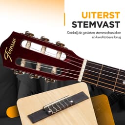 Finesse Akoestische Gitaar - met Videocursus - Nylon Snaren - Klassieke Gitaar - Spaanse Gitaar - Kind - Volwassenen - Naturel — thumbnail 4