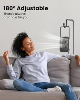 USB-bureauventilator - krachtige - ultrastille - kleine persoonlijke ventilator met 180° kantel- en inklapfunctie en 3 instelbare snelheden - USB-C-voeding met snoer - mini-USB-ventilator voor kantoor, bureau en slaapkamer - GEEN BATTERIJ — thumbnail 5