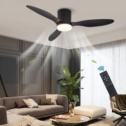 Plafondventilator - LED Plafondventilator - Ø 106 cm - 4320 LM - 3000K/6500K - Dimbaar - 3 snelheidsinstellingen - Timer - Zomer - Zeer stil - Zwart — thumbnail 5