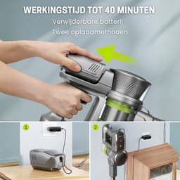 Steelstofzuiger Draadloos - 250W - Kruimeldief - Zonder zak op accu — thumbnail 3