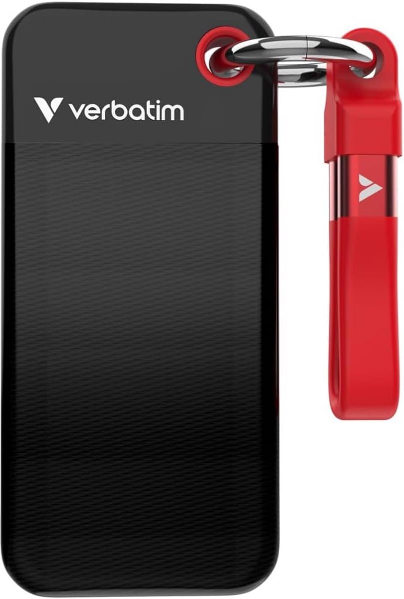 Draagbare SSD 2TB USB 3.2 Gen 2 Compact Extern Opslagapparaat Zwart/Rood — afbeelding 1