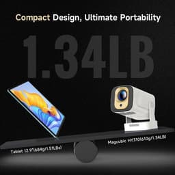 NaevaMi Beamer 4k - HY310 Android 11 - 4K Native 1080P Autofocus - 330ANSI Dual Wifi BT5.4 Air Mouse Voice - Beamer Kopen - Android - Beamer Projector - 4k Projector - 4k Beamer - Thuisbioscoop of Buiten - Wit — thumbnail 3