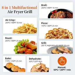 Seth Select Elektrische heteluchtfriteusegrill, Grill, Hetelucht Friteuse, Airfryer, 8-in-1 met een capaciteit van 6 liter, Aanraakbediening — thumbnail 2